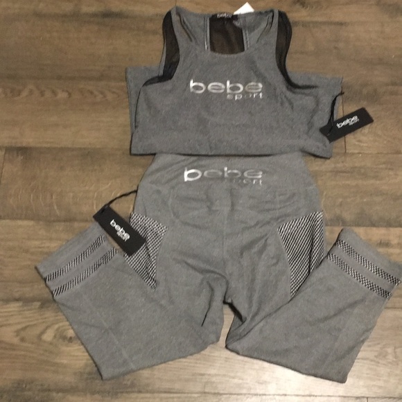 bebe Other - Bebe Sport top and cropped stretch workout set 🖤✨